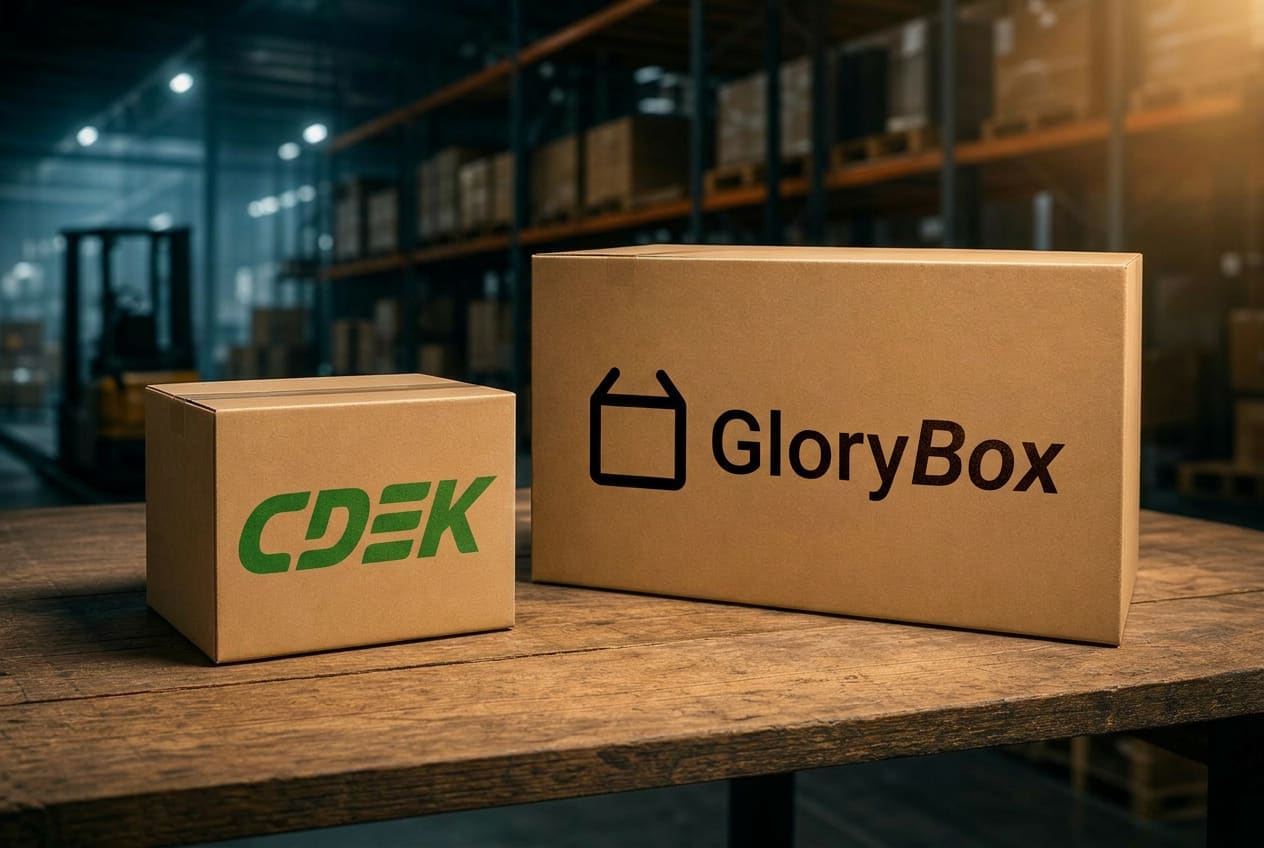 Брендированная фура GloryBox у склада в Делавэре, своё карго США Россия